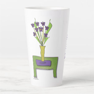 'Flores Roxas' - Manter A Vida Simples Caneca Late