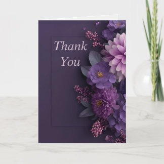 Flores roxas no Cartões de agradecimentos roxo esc