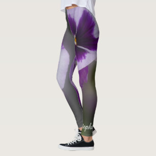Flores Roxas, Nome, Leggings Florais De Yoga