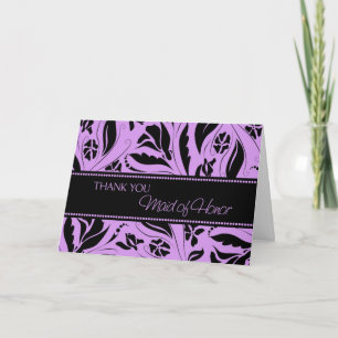 Flores Roxas Obrigado Cartão de Madrinha de casame