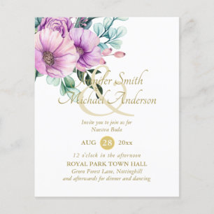 Flores Roxas Russas Nuestra Boda Invitações