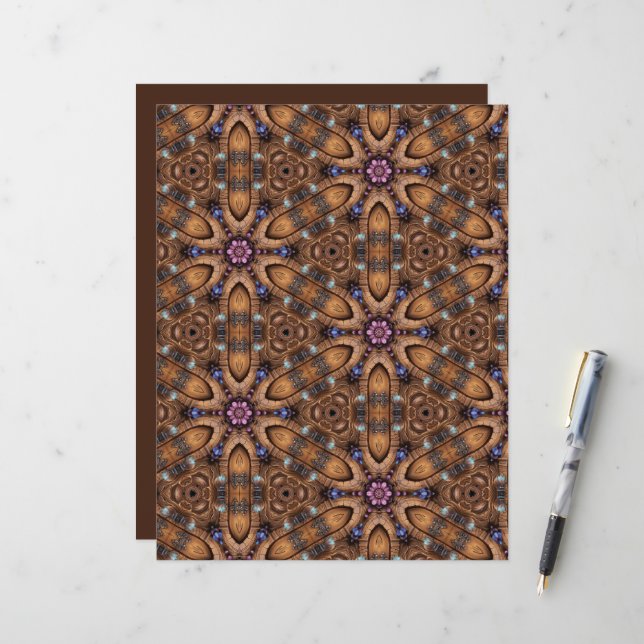 Flores, roxo, marrom, fussy SlixoJournal (Frente/Verso In Situ)