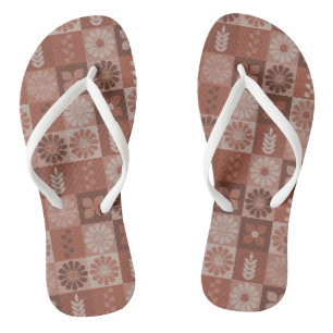 Flores Rustic Brown Burlap Deixam Chinelos