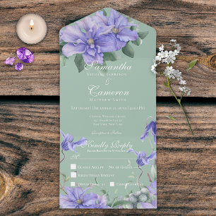 Flores Rustic Periwinkle e Janto Verde Butterfly