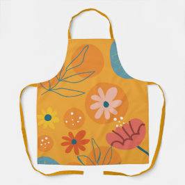 Flores Sanguíneas Por Todo O Impressão Apron