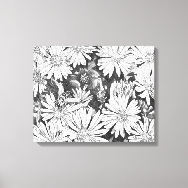 Flores selvagens Abelhas de Arte Canvas Pequena (Frente)