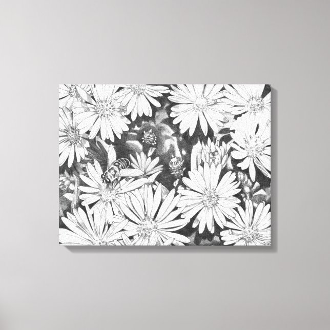 Flores selvagens Abelhas de Arte Canvas Pequena (Frente)