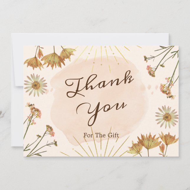 Flores Selvagens Agradeço Pelo Cartão De Presente (Frente)