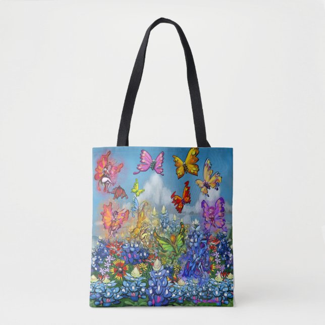 Flores selvagens Arco-íris de Faeries Tote Bag (Frente)