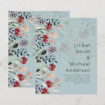 Flores Selvagens Azuis Burgundy Soberbas Elegante 