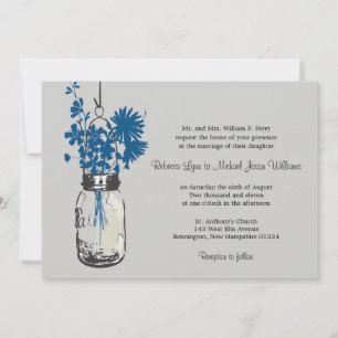 Flores Selvagens Azuis e Convites para Casamento d