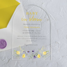 Flores Selvagens Bebê no Convite para chás de fral