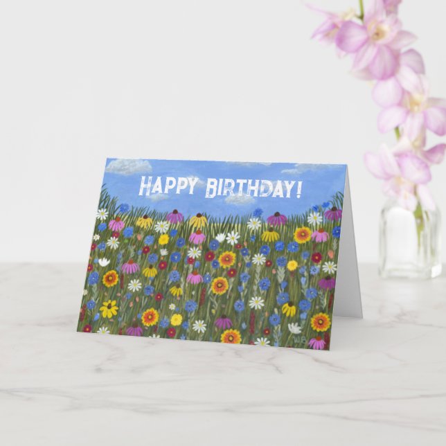 Flores Selvagens com Cartão Dobrado (Orquídea)