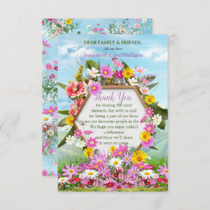 Flores selvagens contra um Cartões de agradeciment
