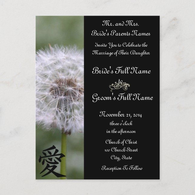 Flores Selvagens Convites para Casamento e Favorit (Frente)