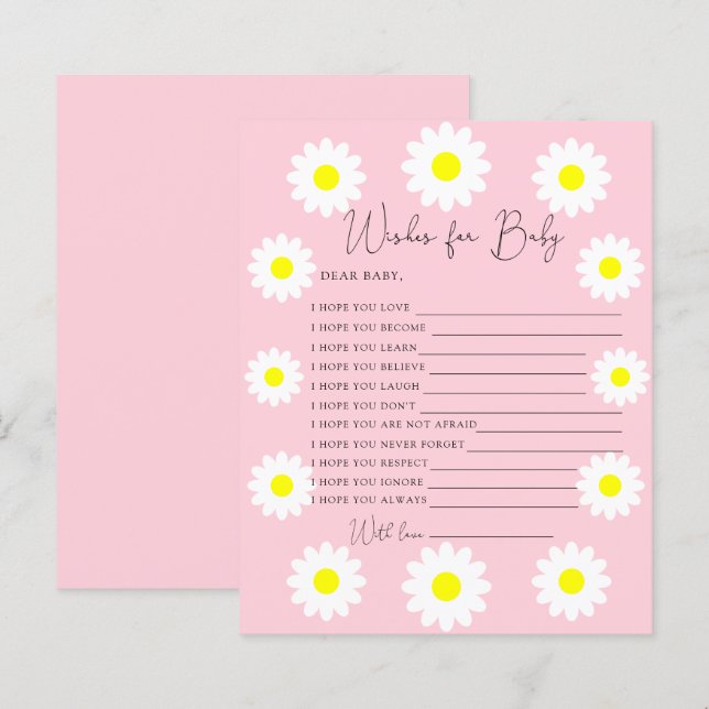 Flores selvagens Daisies - Desejos para bebês (Frente/Verso)