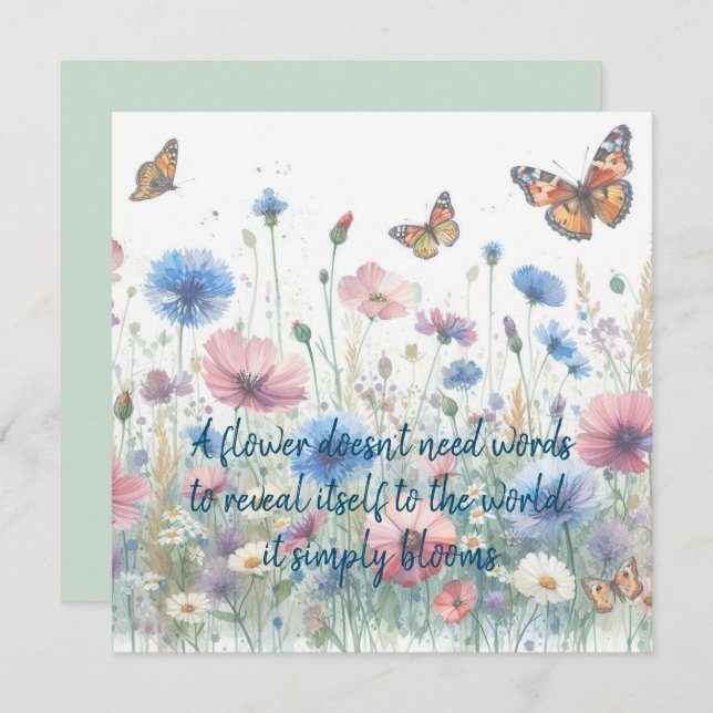 Flores Selvagens e Cartão de Cotação (Frente/Verso)