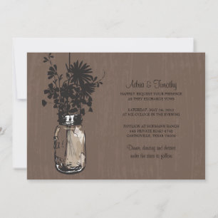 Flores selvagens e Convites para Casamento de Jar 