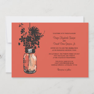 Flores selvagens e Convites para Casamento de Jar 