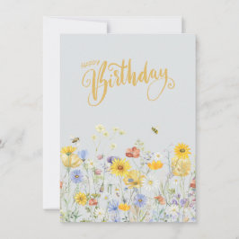 Flores Selvagens Em Bloomia Feliz Cartão De Aniver