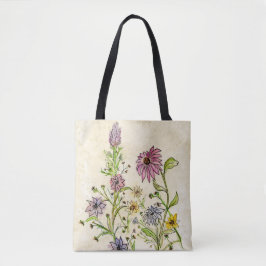 Flores Selvagens em um Saco de Tote