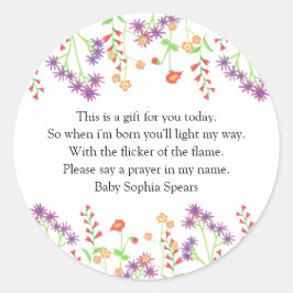 Flores selvagens - Etiqueta de Velas de Oração