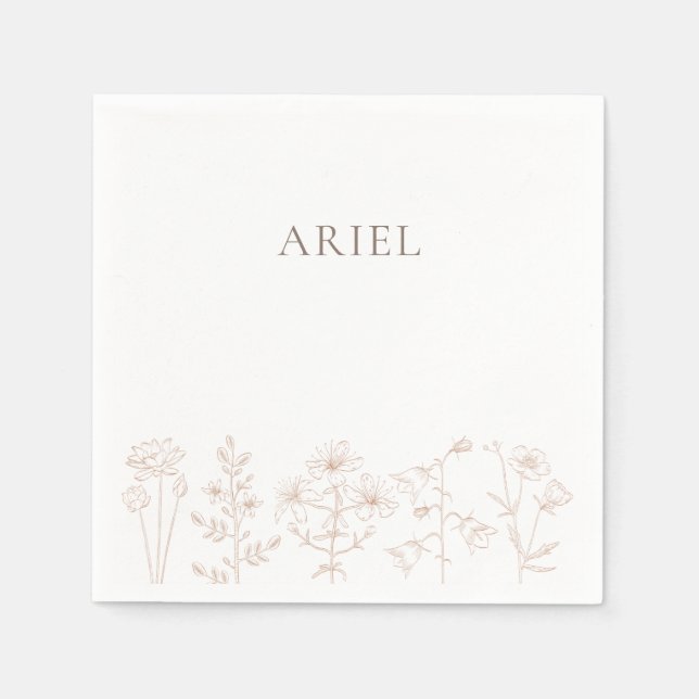 Flores selvagens festa de aniversário guardanapos  (Frente)