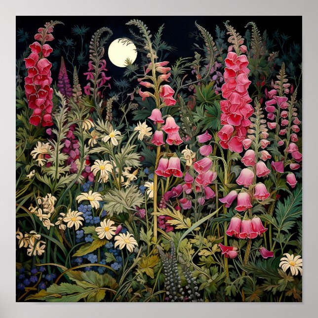 Flores selvagens Impressão de Arte Escura (Frente)