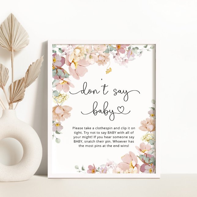 Flores selvagens Não diga Poster de jogo chá de fr (Criador carregado)