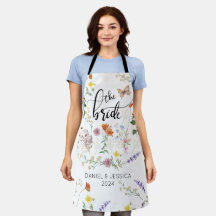 Flores Selvagens Noivas Vintage Impressão Apron
