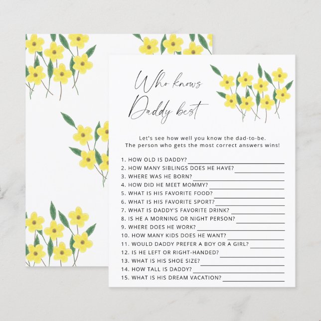 Flores selvagens que conhecem o melhor jogo do pai (Frente/Verso)