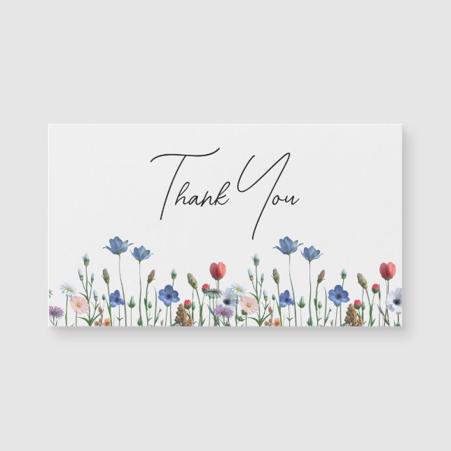 Flores Selvagens Script Elegante Obrigado (Frente)