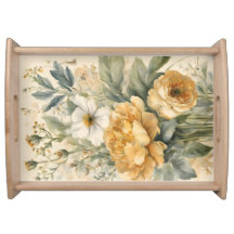 flores servindo bandeja