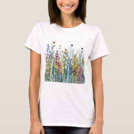 Flores Silvestres Coloridas, Botânicos, Camiseta F