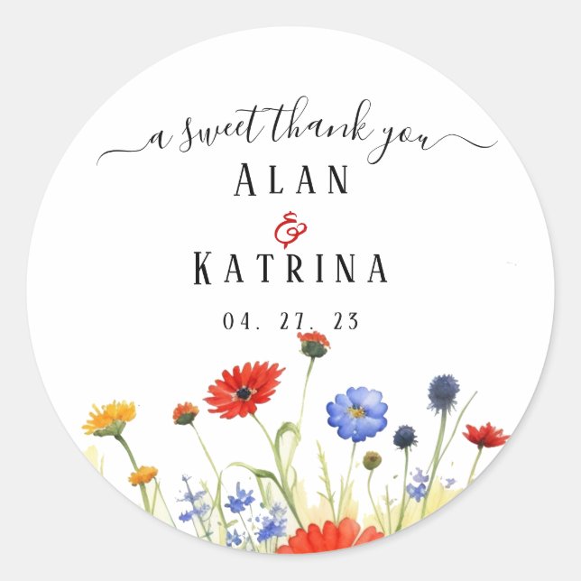 Flores Silvestres da Primavera Adesivo (Frente)