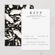Flores Silvestres Desenhadas à Mão Dourado RSVP Ca