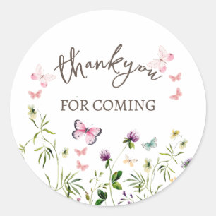 Flores Silvestres Fofas Obrigado Adesivo Clássico