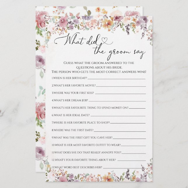 Flores silvestres O que o noivo disse na festa de  (Frente/Verso)