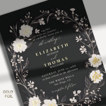 Flores Silvestres Preto Branco Ousado Dourado Casa