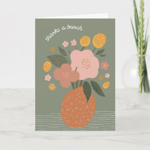 Flores Simples no Vaso Obrigado Cartão de Saudação
