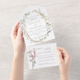 Flores-sombra Tudo em Um Convite de casamento