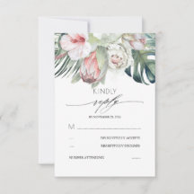 Flores Tropicais Blush Pink Weding RSVP