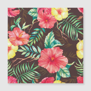 Flores Tropicais Coloridas Fundo Escuro