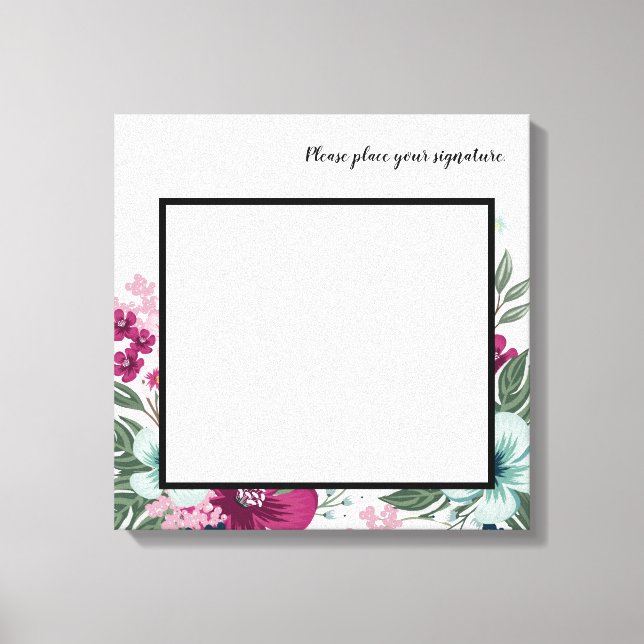 Flores tropicais de 20"x20" de Canvas de assinatur (Frente)