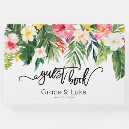 Flores Tropicais De Aquarela, Livro De Convidados