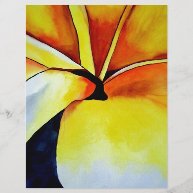 Flores tropicais de Frangipani, abstrato (Frente)