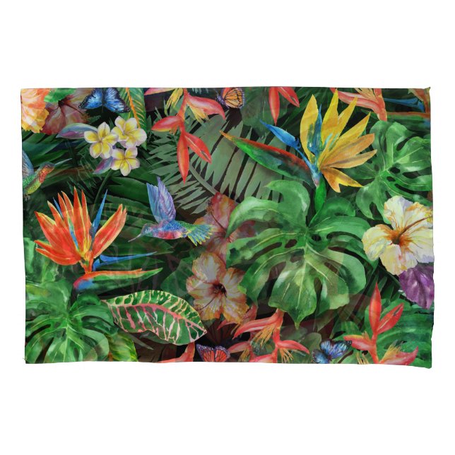 Flores Tropicais: Padrão Exótico de Aquarela (Frente)