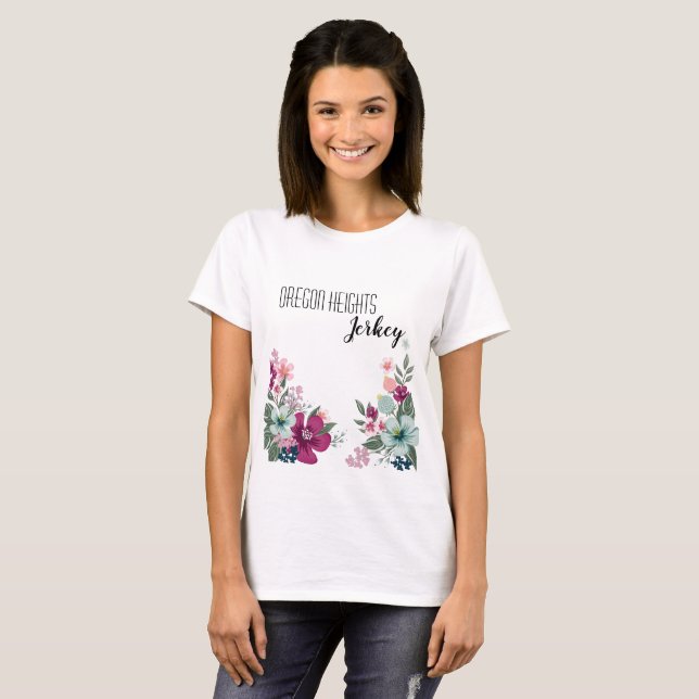 Flores tropicais personalizadas do T-Shirt (Frente Completa)