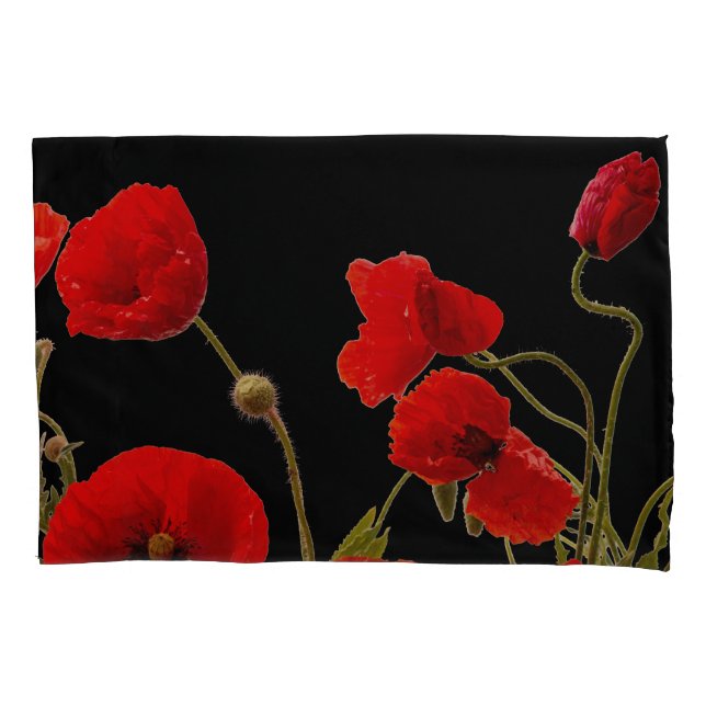 Flores Vermelhas Abstrato Pretas (Frente)