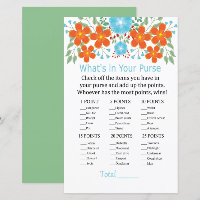 Flores Vermelhas Azuis O que há no seu jogo de bol (Frente/Verso)